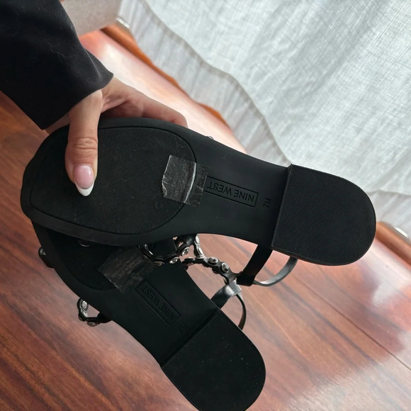Nine West Black Studded Sandals - Picture 2 of 2